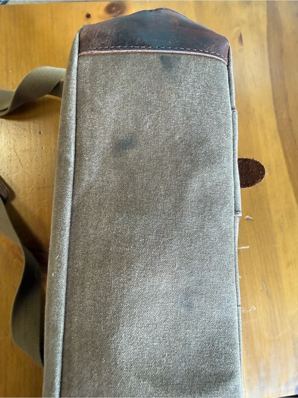 SOAEON Waxed Canvas Leather Messenger Bag Laptop Briefcase Crossbody Brown